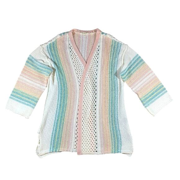 POL Pastel Stripes Knit Open Cardigan - L - Picture 2 of 5